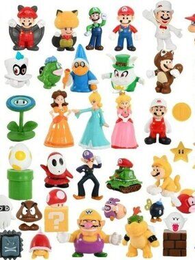 Super Mario Bros‎ Action Figure Set - 48-Piece Collection Of Mario Luigi Peach &